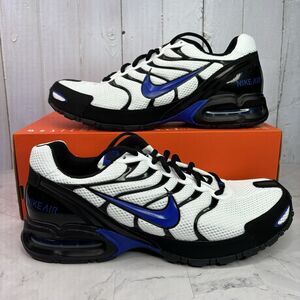 Nike Air Max Torch 4 White Hyper Blue Black Mens Sz 12 Shoes CW7026-100 No Lid